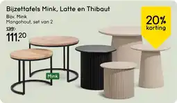 Leen Bakker Bijzettafels Mink, Latte en Thibaut Bijv. Mink aanbieding