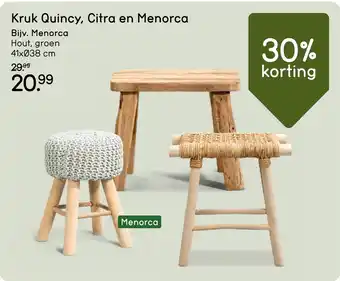Leen Bakker Kruk Quincy, Citra en Menorca. Bijv. Menorca aanbieding