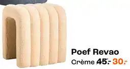 Kwantum Poef Revao Crème aanbieding