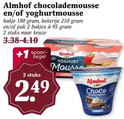 CoopCompact Almhof chocolademousse en/of yoghurtmousse aanbieding