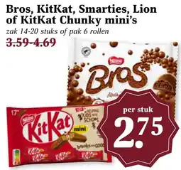 CoopCompact Bros, KitKat, Smarties, Lion of KitKat Chunky mini's aanbieding