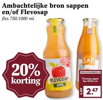 CoopCompact Ambachtelijke bron sappen en/of Flevosap aanbieding