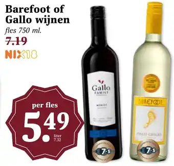 CoopCompact Barefoot of Gallo wijnen aanbieding