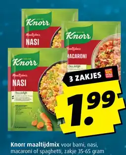 Boni Knorr maaltijdmix voor bami, nasi, macaroni of spaghetti, aanbieding