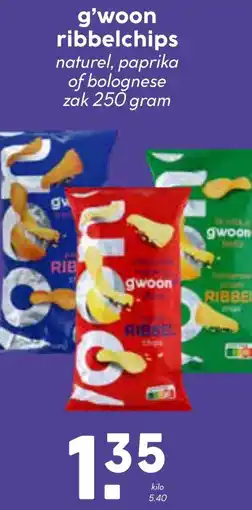 Coop g'woon ribbelchips aanbieding