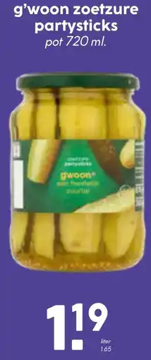 Coop g'woon zoetzure partysticks aanbieding