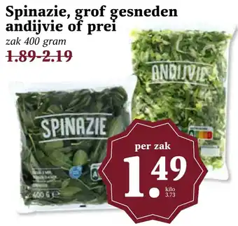 Coop Spinazie, grof gesneden andijvie of prei aanbieding