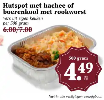 Coop Hutspot met hachee of boerenkool met rookworst aanbieding
