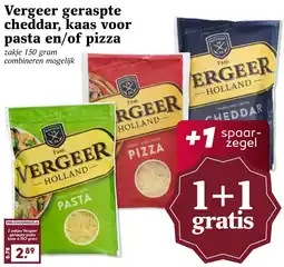Coop Vergeer geraspte cheddar, kaas voor pasta en/of pizza aanbieding
