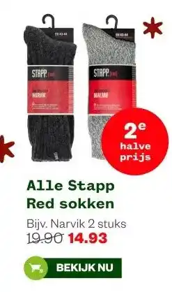 Welkoop Alle Stapp Red sokken aanbieding