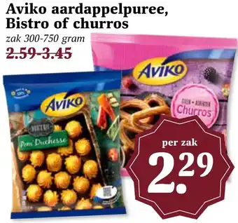 Coop Aviko aardappelpuree, Bistro of churros aanbieding
