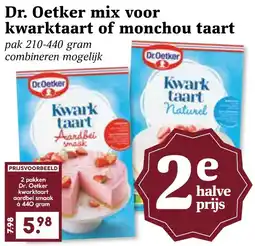 Coop Dr. Oetker mix voor kwarktaart of monchou taart aanbieding
