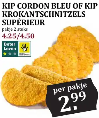 Coop KIP CORDON BLEU OF KIP KROKANTSCHNITZELS SUPÉRIEUR aanbieding