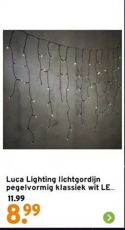 GAMMA Luca Lighting lichtgordijn pegelvormig klassiek wit LED verlichting 3.5 m inclusief timer aanbieding