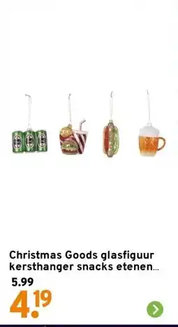 GAMMA Christmas Goods glasfiguur kersthanger snacks etenen drinken divers per stuk aanbieding