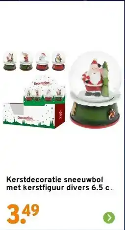GAMMA Kerstdecoratie sneeuwbol met kerstfiguur divers 6.5 cm per stuk aanbieding