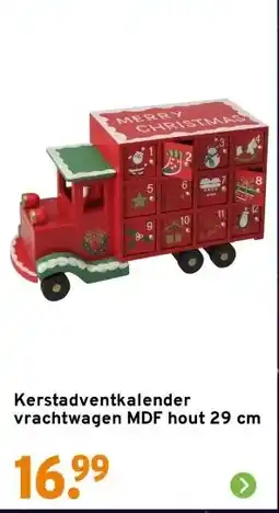 GAMMA Kerstadventkalender vrachtwagen MDF hout 29 cm aanbieding