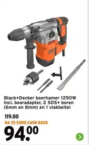 GAMMA Black+Decker boorhamer 1250W aanbieding