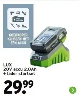 GAMMA LUX 20V accu 2.0Ah + lader startset aanbieding
