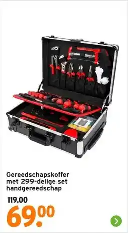 GAMMA Gereedschapskoffer met 299-delige set handgereedschap aanbieding