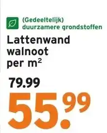 GAMMA Lattenwand walnoot aanbieding