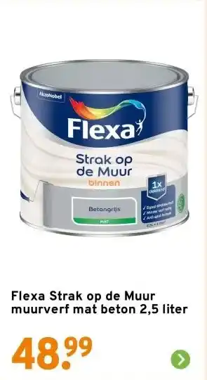 GAMMA Flexa Strak op de Muur muurverf mat beton 2,5 liter aanbieding