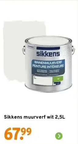 GAMMA Sikkens muurverf wit 2,5L aanbieding