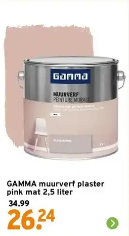 GAMMA GAMMA muurverf plaster pink mat 2,5 liter aanbieding