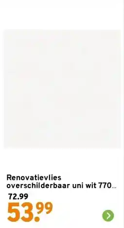 GAMMA Renovatievlies overschilderbaar uni wit 7700 150gr - 25m aanbieding