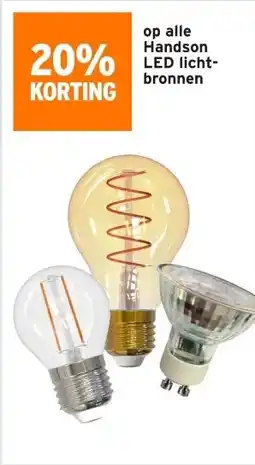 GAMMA op alle Handson LED licht- bronnen aanbieding