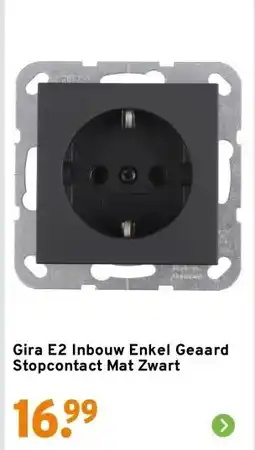 GAMMA Gira E2 Inbouw Enkel Geaard Stopcontact Mat Zwart aanbieding