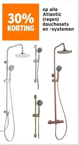 GAMMA op alle Atlantic (regen) douchesets en -systemen aanbieding