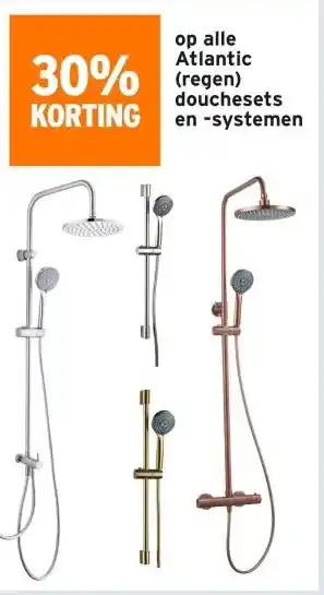 GAMMA op alle Atlantic (regen) douchesets en -systemen aanbieding