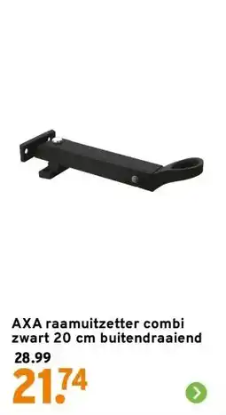 GAMMA AXA raamuitzetter combi zwart 20 cm buitendraaiend aanbieding
