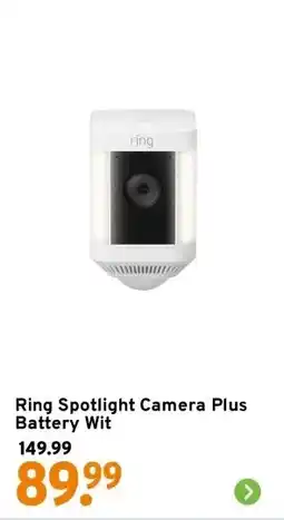 GAMMA Ring Spotlight Camera Plus Battery Wit aanbieding