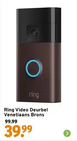 GAMMA Ring Video Deurbel Venetiaans Brons aanbieding