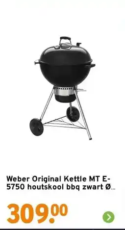 GAMMA Weber Original Kettle MT E-5750 houtskool bbq zwart Ø 57 cm aanbieding