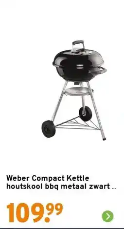 GAMMA Weber Compact Kettle houtskool bbq metaal zwart ø 47 cm aanbieding