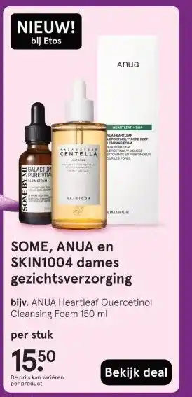 Etos SOME, ANUA en SKIN1004 dames gezichtsverzorging aanbieding