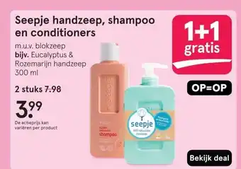 Etos Seepje handzeep, shampoo en conditioners aanbieding