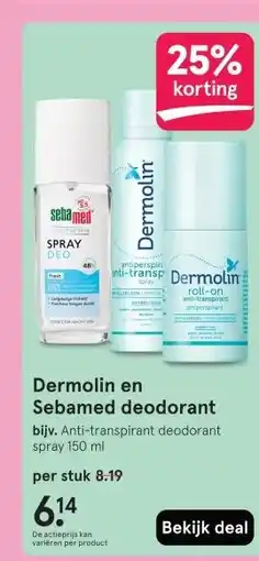 Etos Dermolin en Sebamed deodorant aanbieding