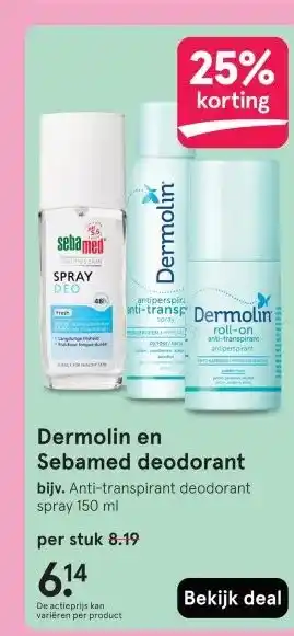Etos Dermolin en Sebamed deodorant aanbieding