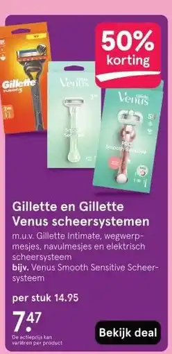 Etos Gillette en Gillette Venus scheersystemen aanbieding