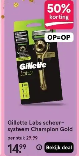 Etos Gillette Labs scheer- systeem Champion Gold aanbieding