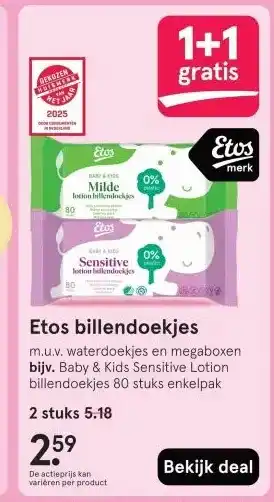 Etos Etos billendoekjes aanbieding