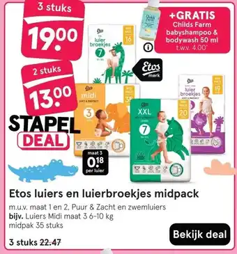 Etos Etos luiers en luierbroekjes midpack aanbieding
