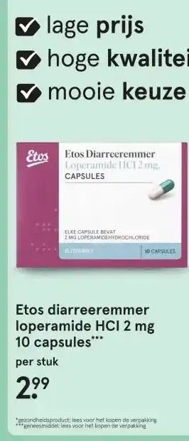 Etos Etos diarreeremmer loperamide aanbieding