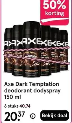 Etos Axe Dark Temptation deodorant aanbieding
