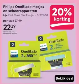 Etos Philips OneBlade mesjes en scheerapparaten aanbieding
