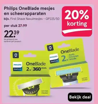 Etos Philips OneBlade mesjes en scheerapparaten aanbieding